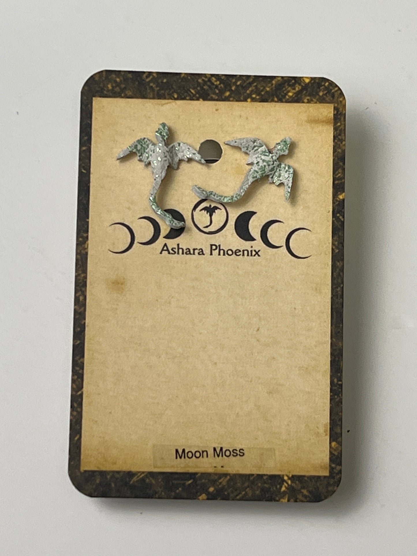 Moon Moss Earth Dragon Stud Earrings