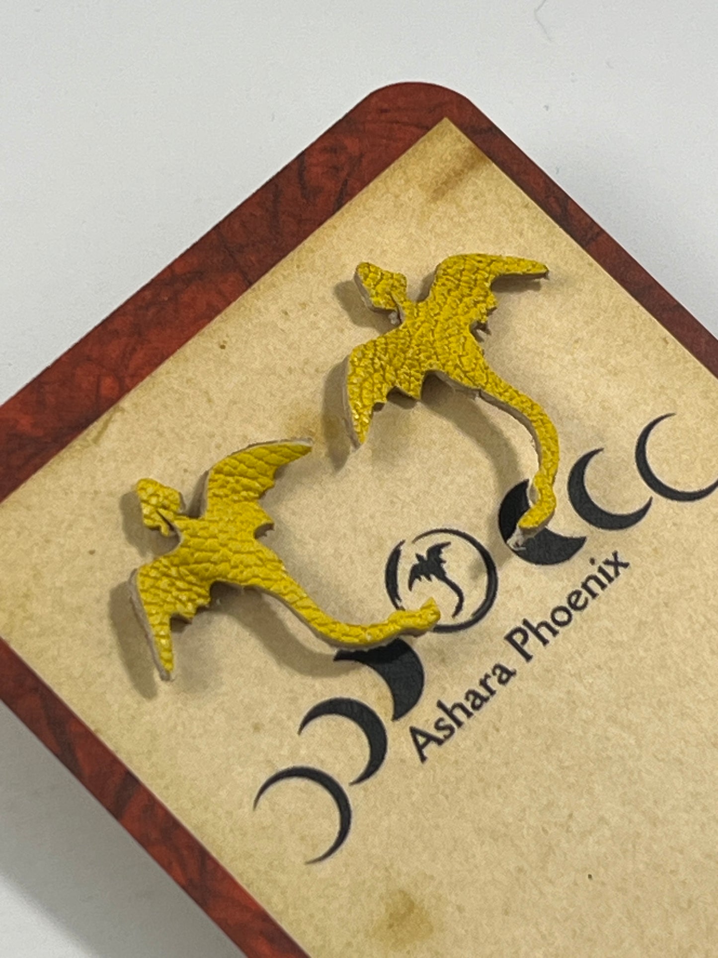 Ember Dawn Fire Dragon Stud Earrings