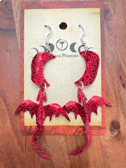 Fire Flare Fire Dragon Earrings