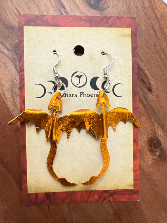 Lotus Embers Fire Dragon Earrings