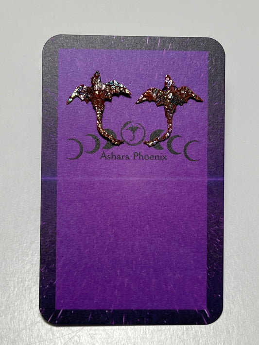 Molten Orbit Dragon Stud Earrings