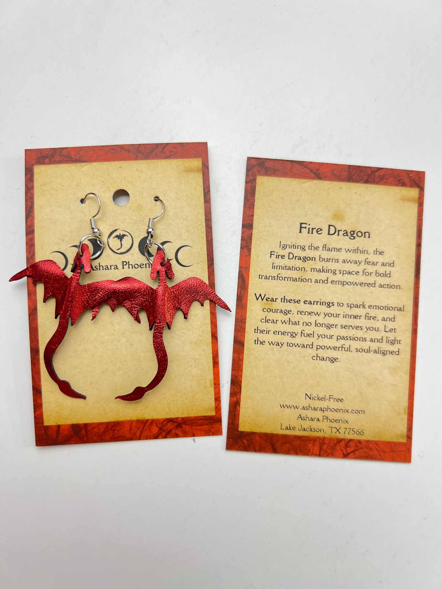 Cherry Veil Shards Fire Dragon Earrings