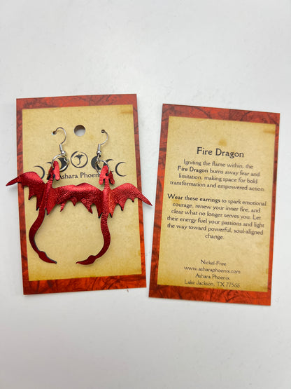 Cherry Veil Shards Fire Dragon Earrings