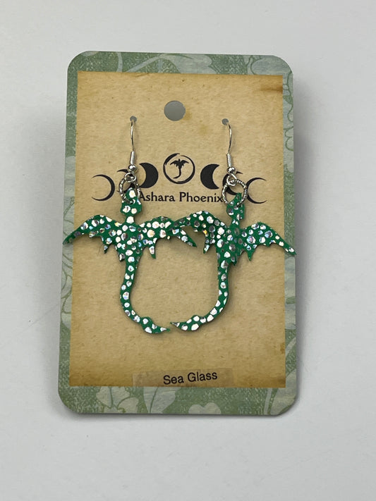 Sea Glass Mini Dragon Earrings