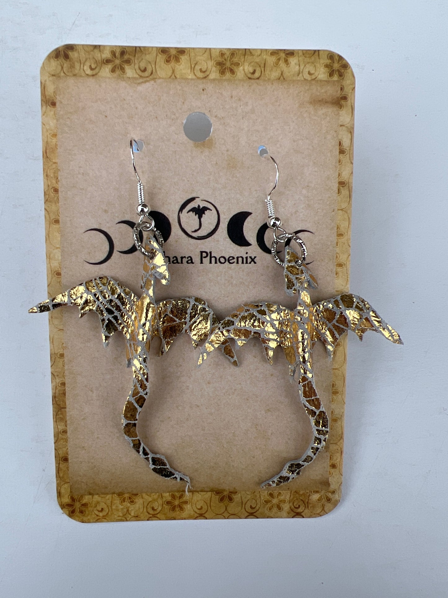 Solar Weave Golden Dragon Earrings | Radiant Flow, Woven Light
