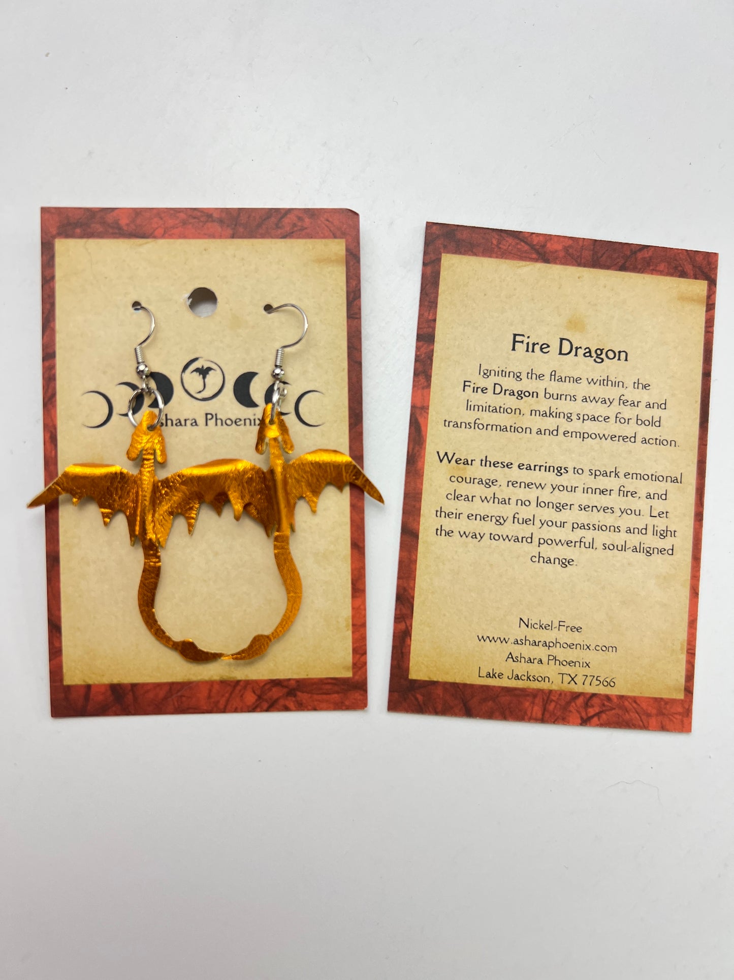 Lotus Embers Fire Dragon Earrings