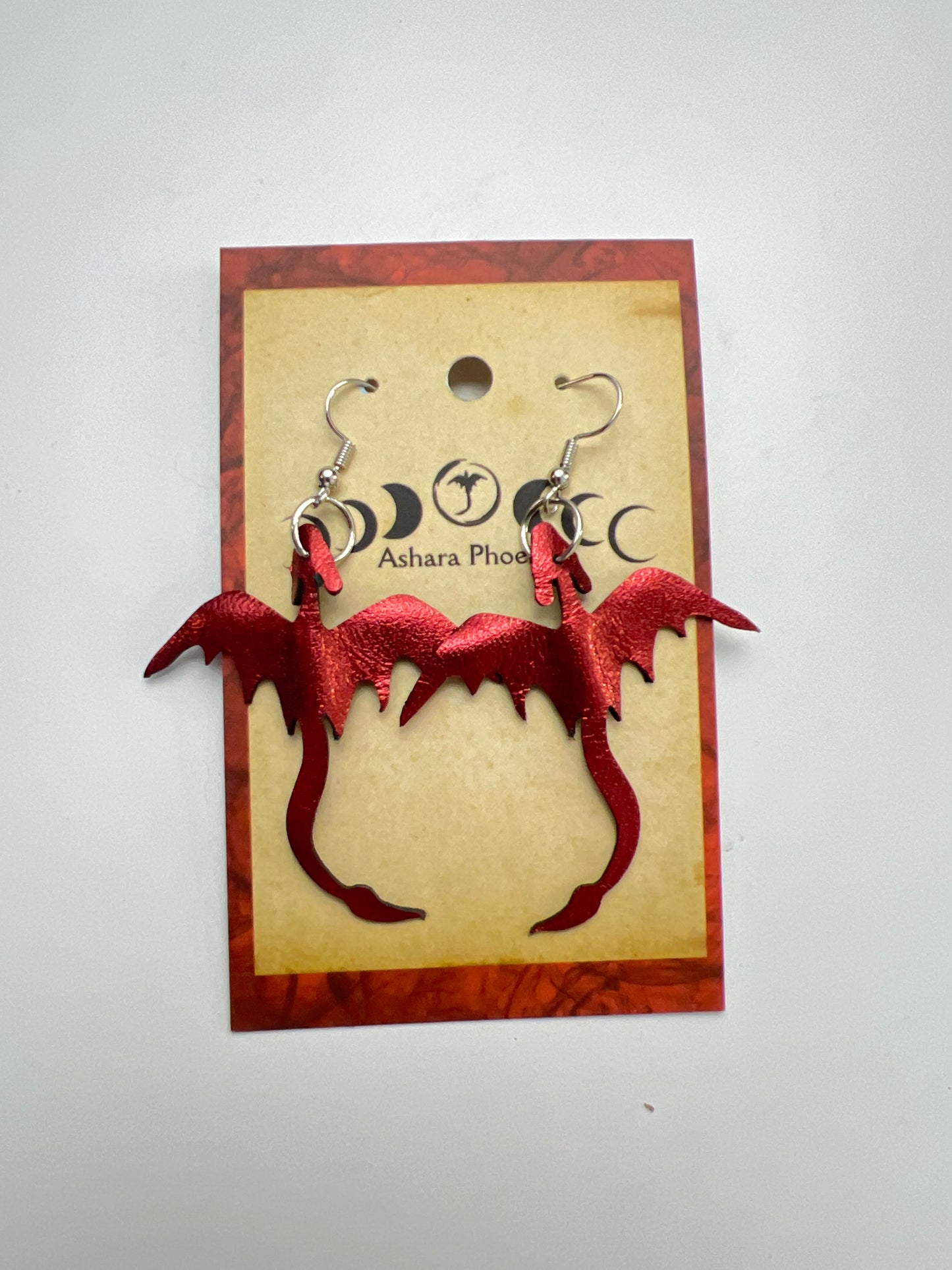 Cherry Veil Shards Fire Dragon Earrings