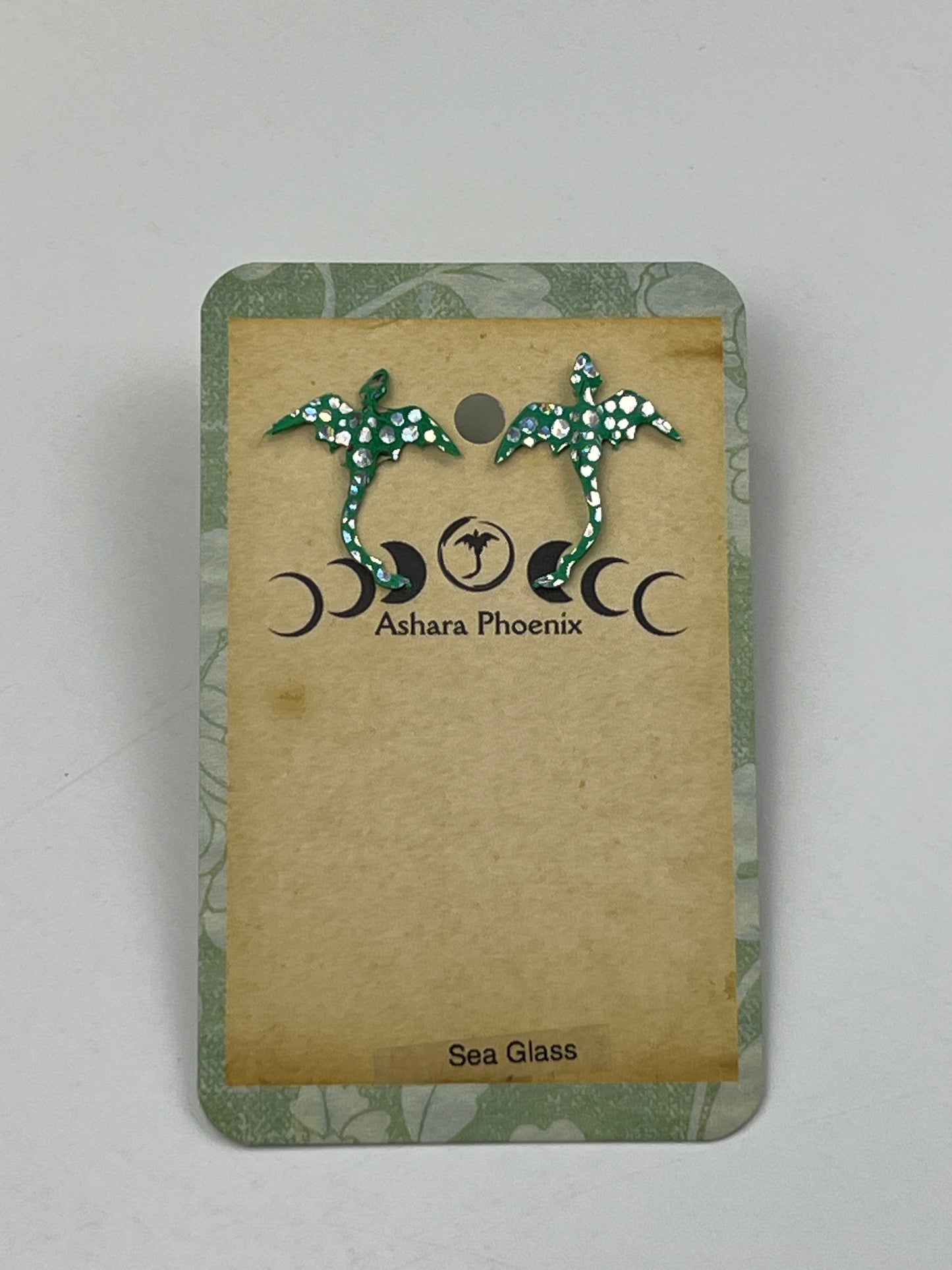 Sea Glass Dragon Stud Earrings