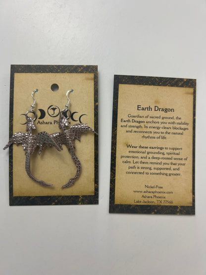 Earth Rise Dragon Earrings