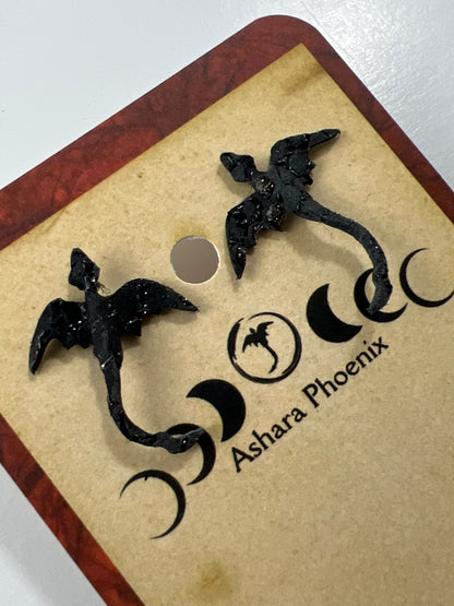 Emberdust Fire Dragon Stud Earrings