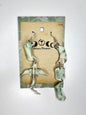 Seafoam Veil Dragon Earring with Triple Moon