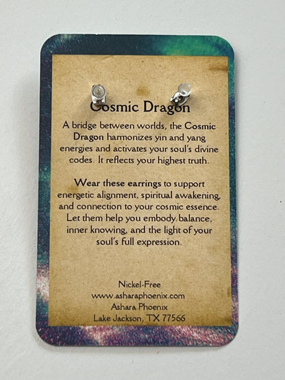 Lunar Veil Dragon Stud Earrings