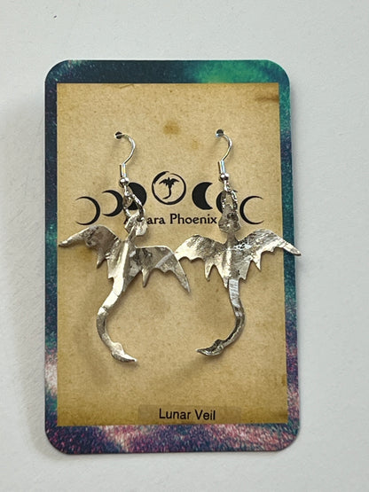 Lunar Veil Dragon Mini Earrings