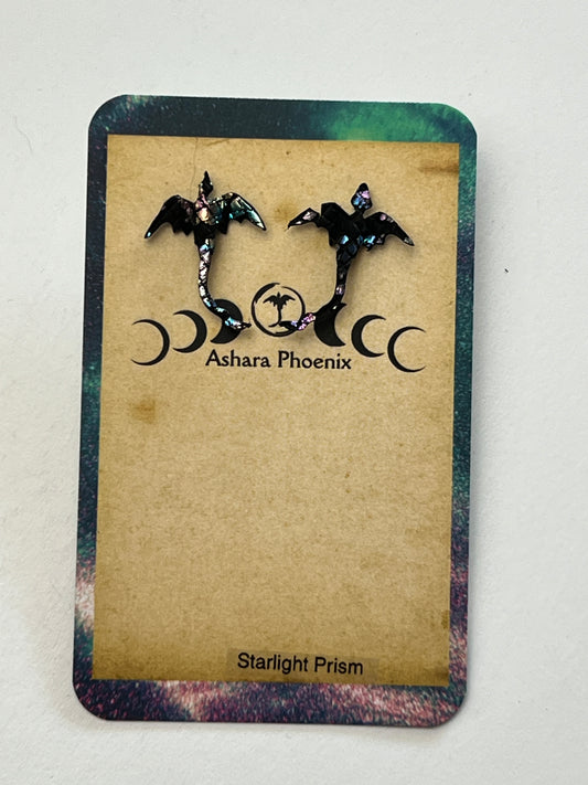 Starlight Prism Dragon Stud Earrings