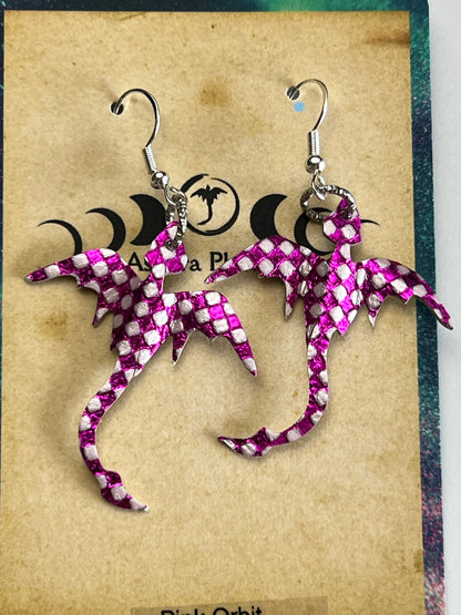 Pink Orbit Dragon Mini Earrings