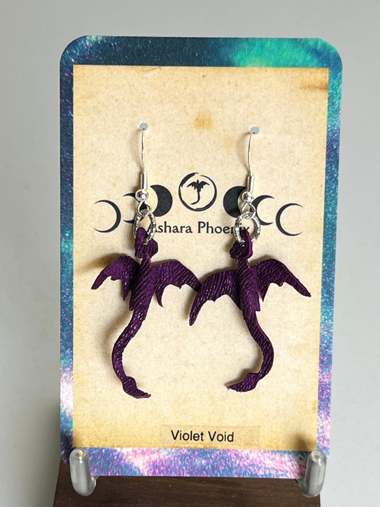 Violet Void Dragon Mini Earrings