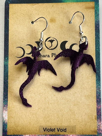 Violet Void Dragon Mini Earrings