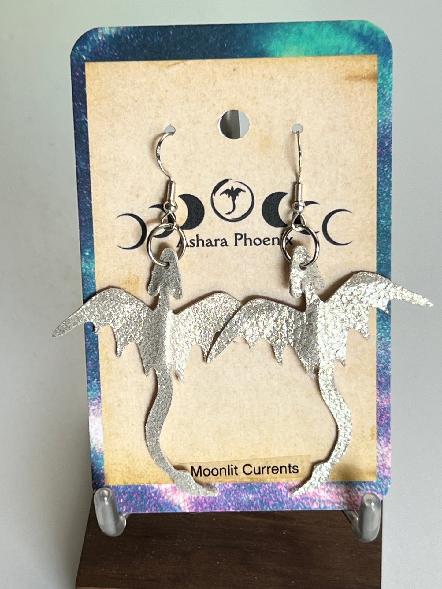 Moonlit Currents Dragon Earrings