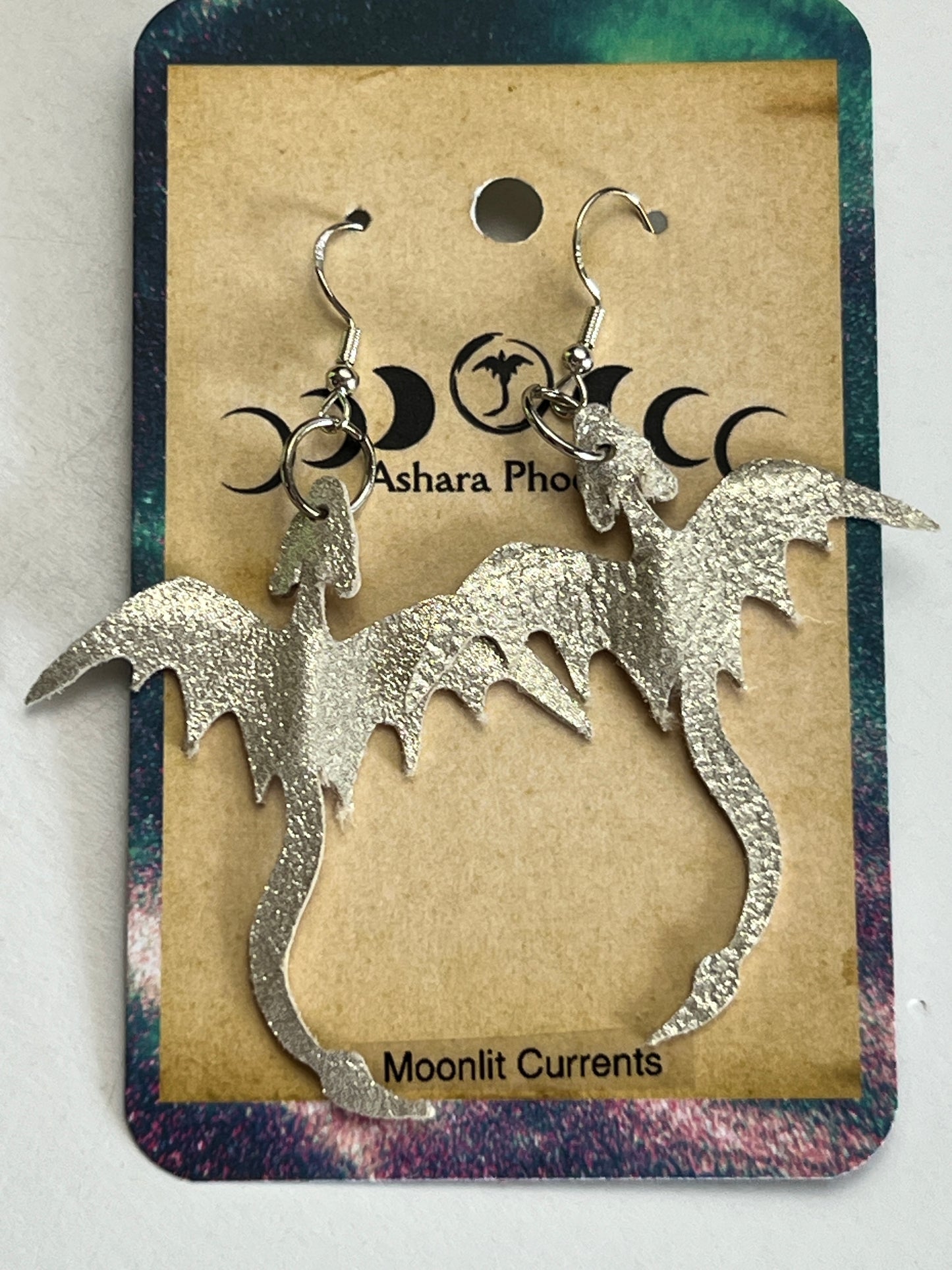 Moonlit Currents Dragon Earrings