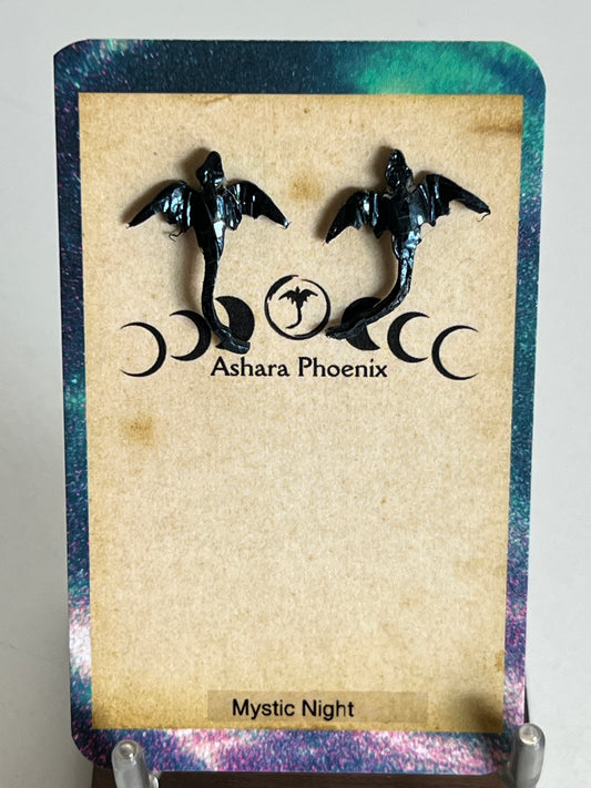 Mystic Night Dragon Stud Earrings