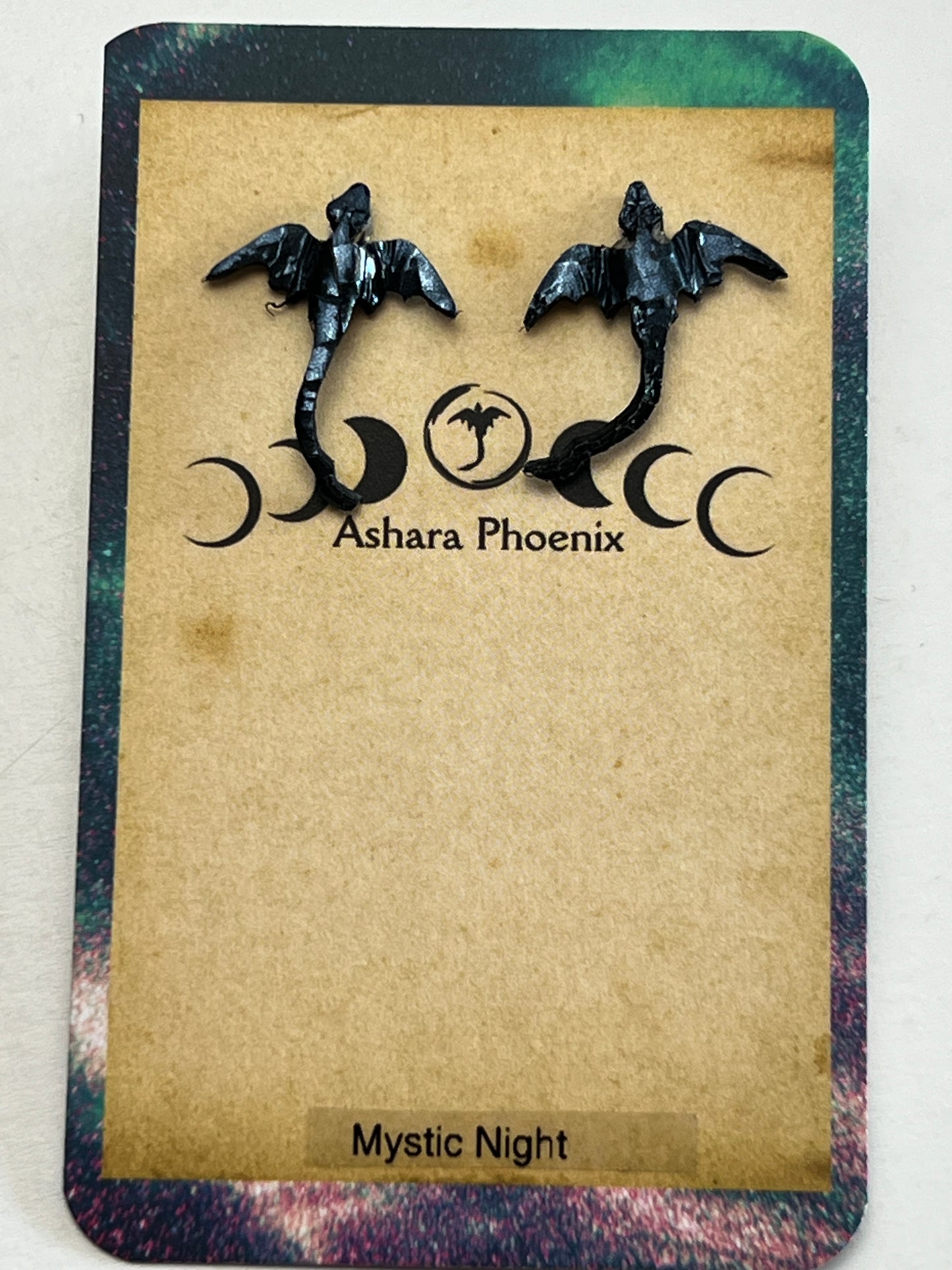 Mystic Night Dragon Stud Earrings