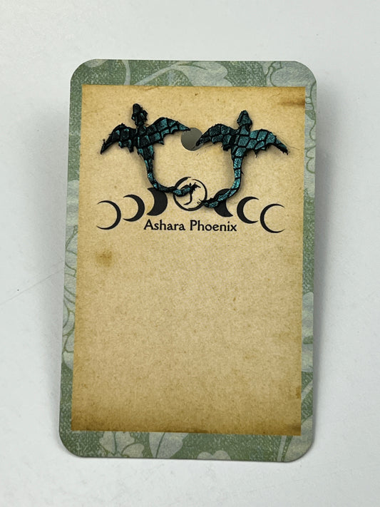 Ancient Ocean Dragon Stud Earrings