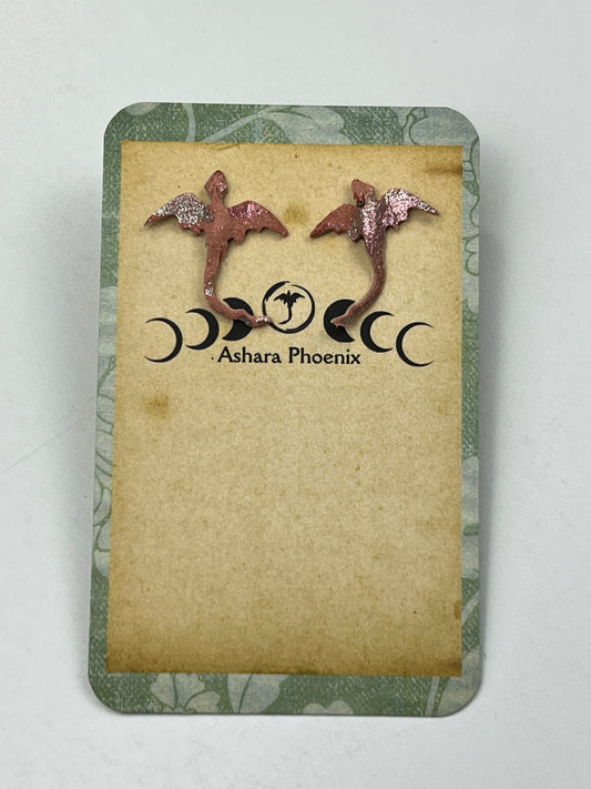 Rosewater Mist Dragon Stud Earrings