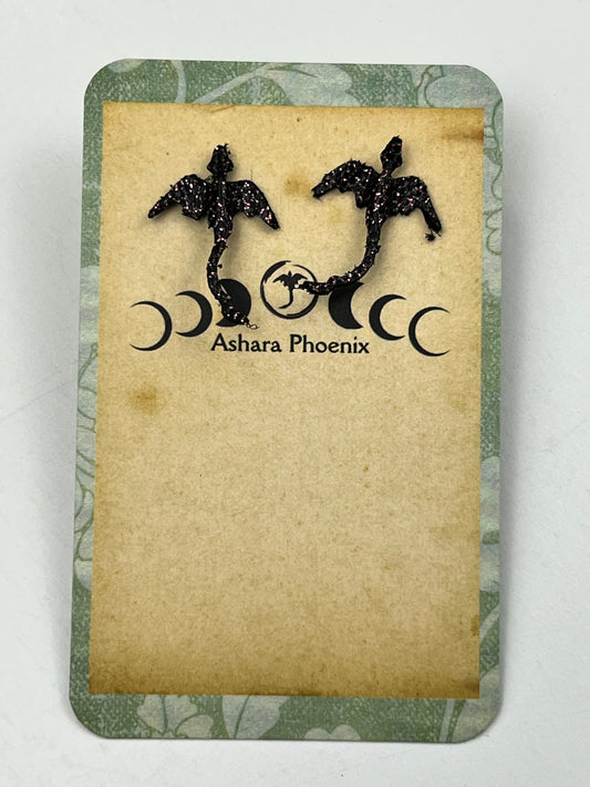 Siren Ember Dragon Stud Earrings