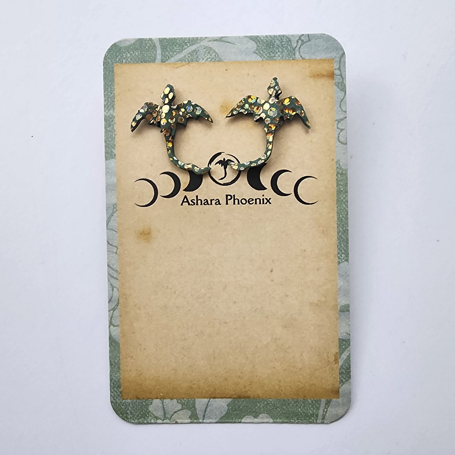 Sunset Waves Water Dragon Stud Earrings