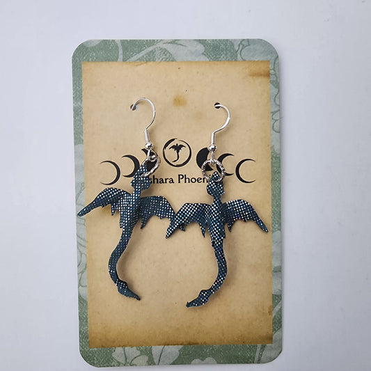 Leviathan Water Mini Dragon Earrings