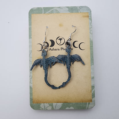 Leviathan Water Mini Dragon Earrings