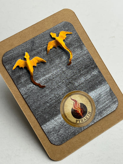 Lotus Embers Stud Dragon Earrings