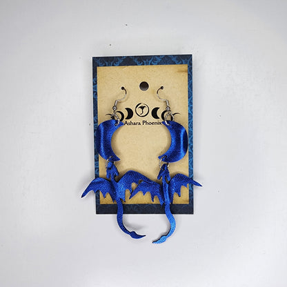 Serenity Skies Dragon and Moon Earrings