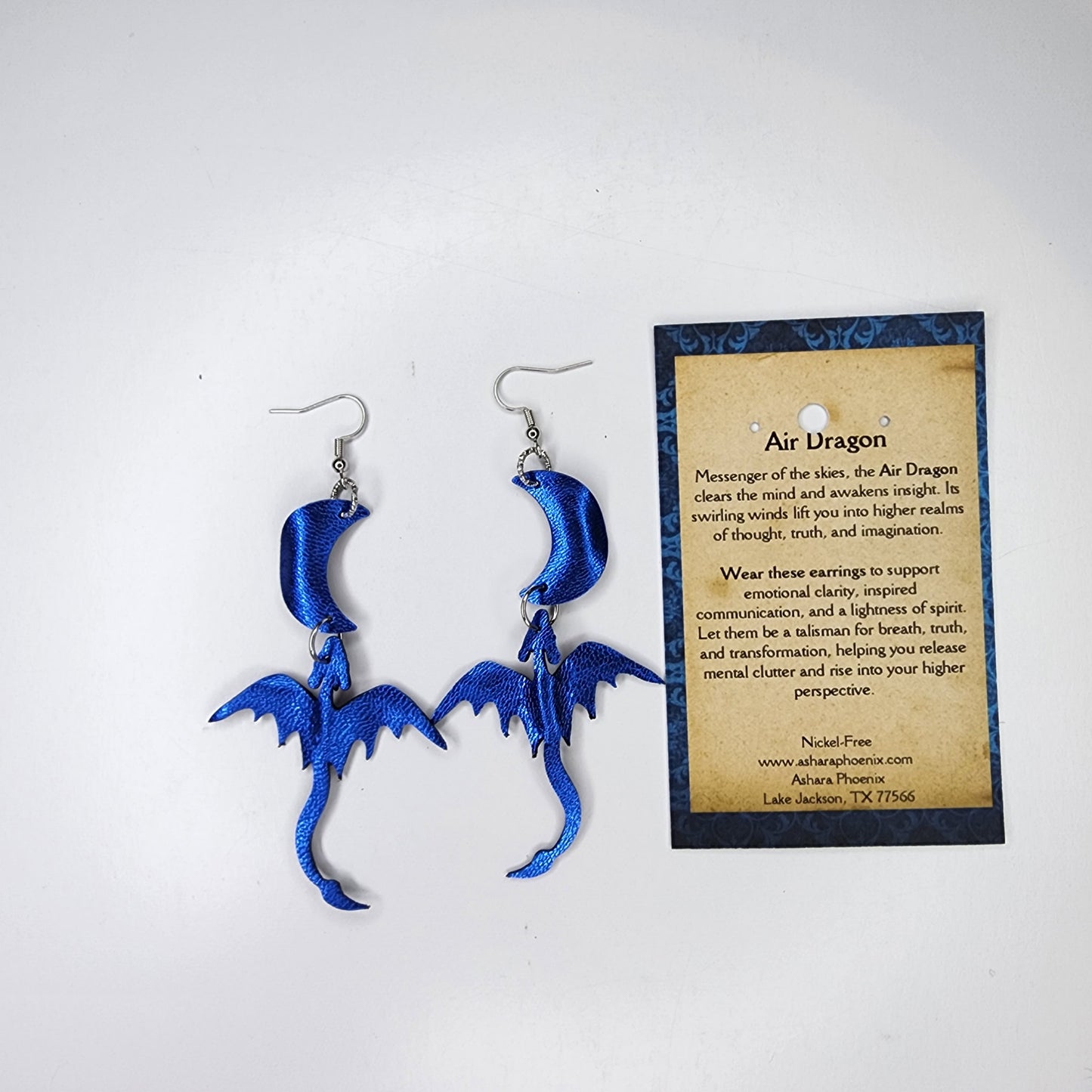 Serenity Skies Dragon and Moon Earrings