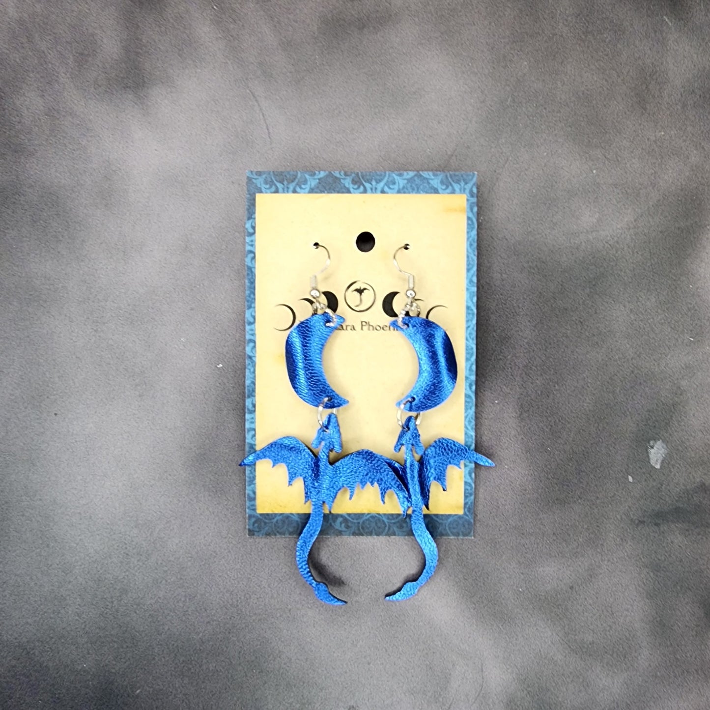 Serenity Skies Dragon and Moon Earrings