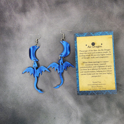 Serenity Skies Dragon and Moon Earrings