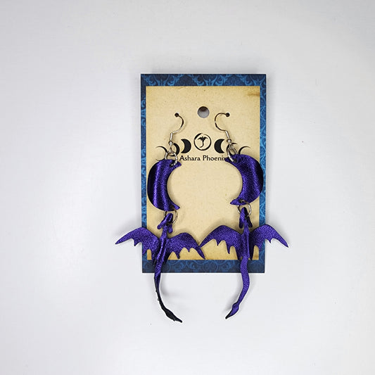 Midnight Dragon and Moon Earrings