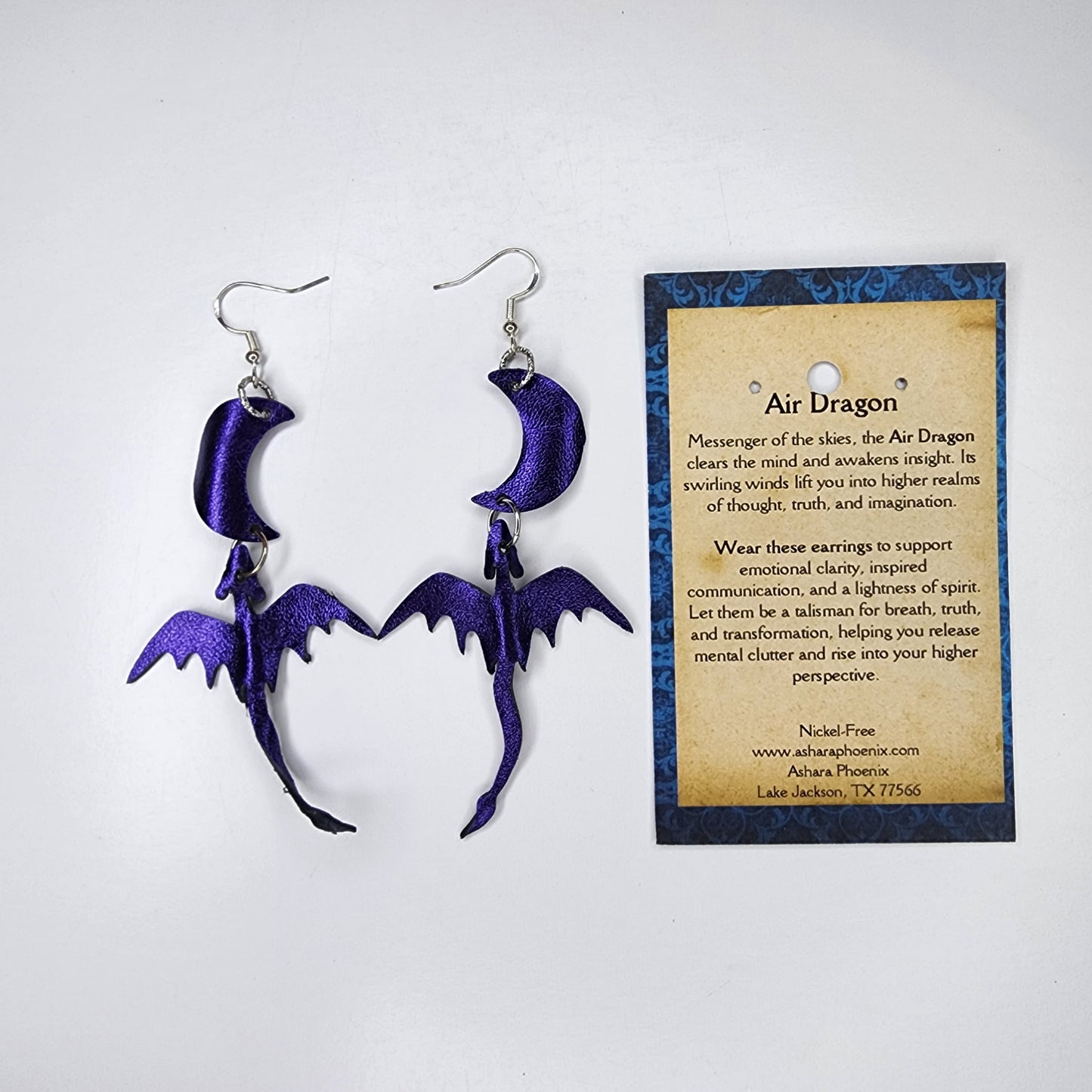 Midnight Dragon and Moon Earrings
