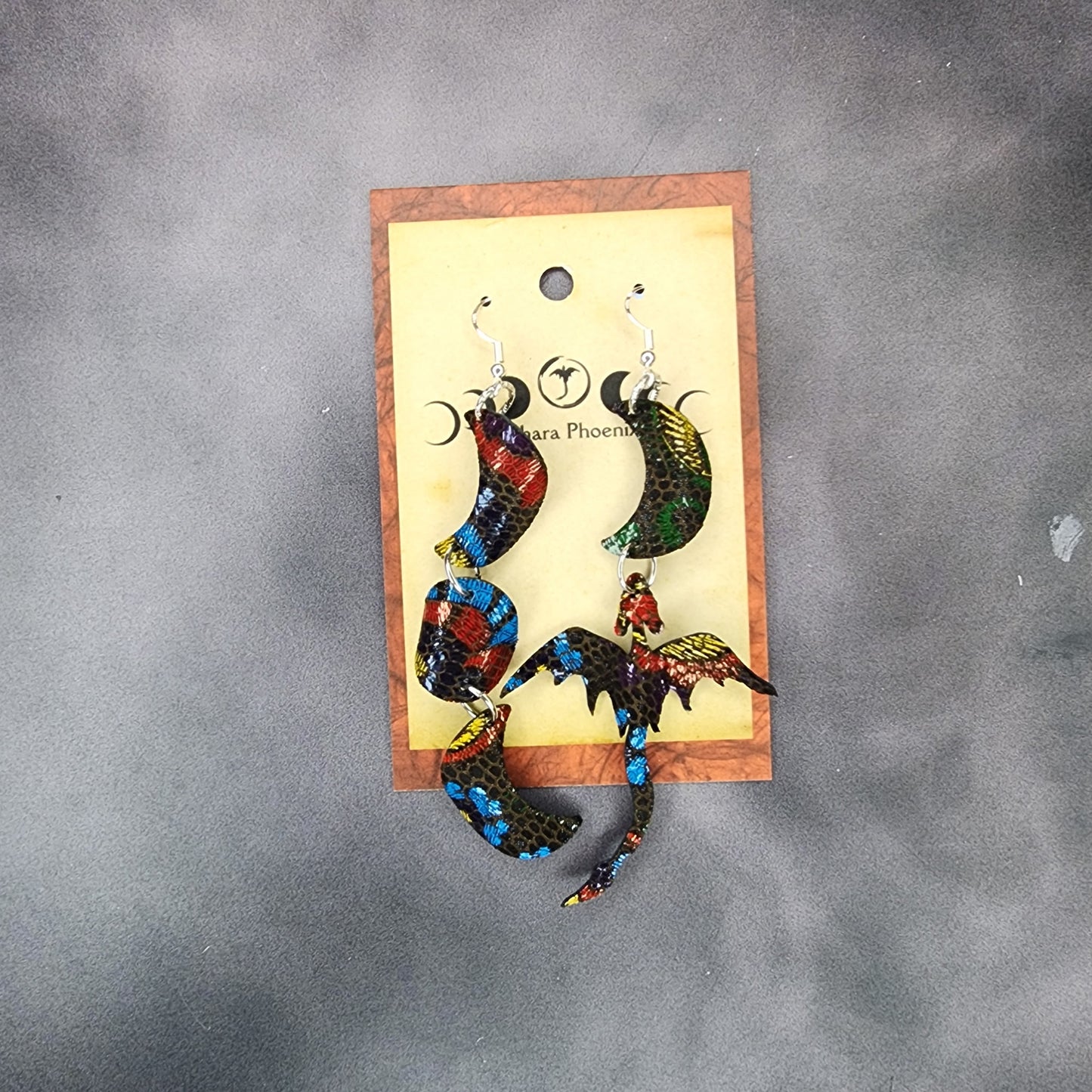 Cuban Fire Dragon and Triple Moon Earrings