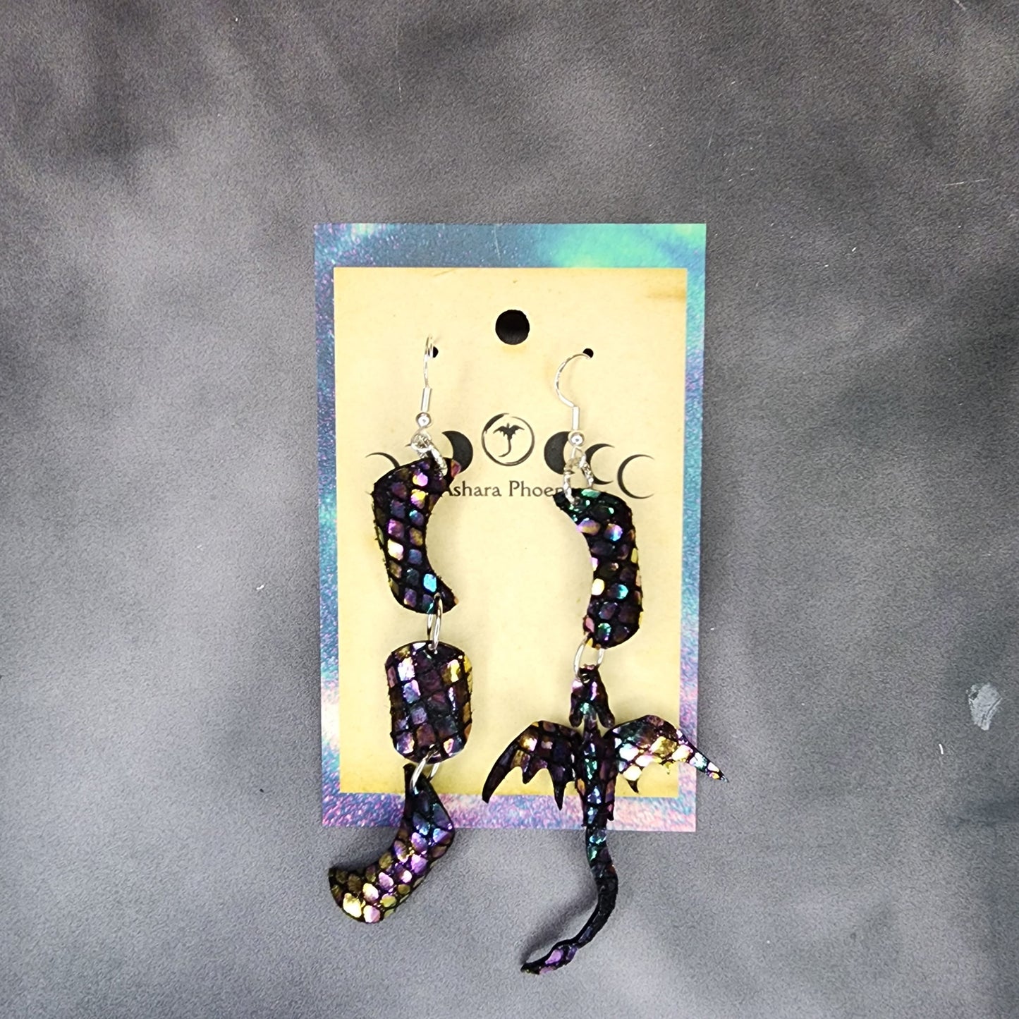 Stained Glass Triple Moon and Dragon