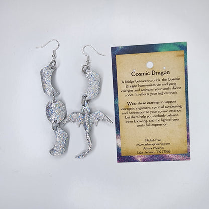 Aurora Gleam Triple Moon And Deagon Earrings
