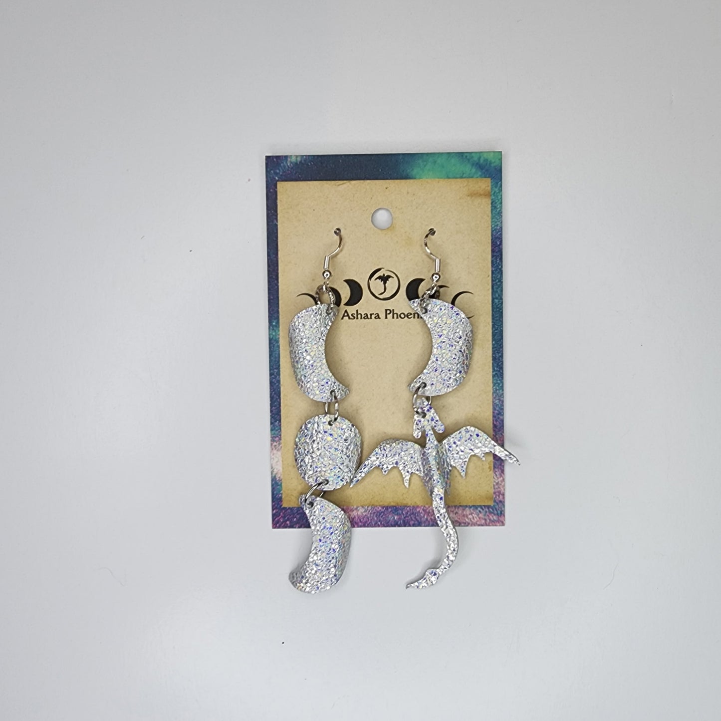 Aurora Gleam Triple Moon And Deagon Earrings