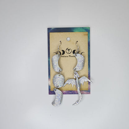 Aurora Gleam Triple Moon And Deagon Earrings