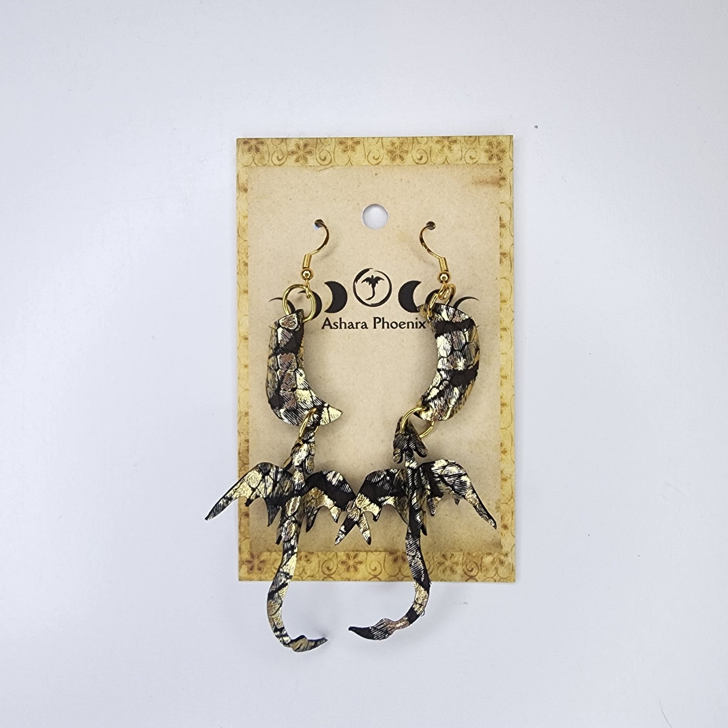 Midas’ Touch Dragon And Moon Earrings