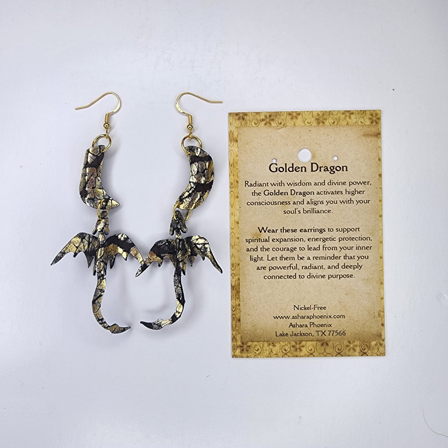 Midas’ Touch Dragon And Moon Earrings