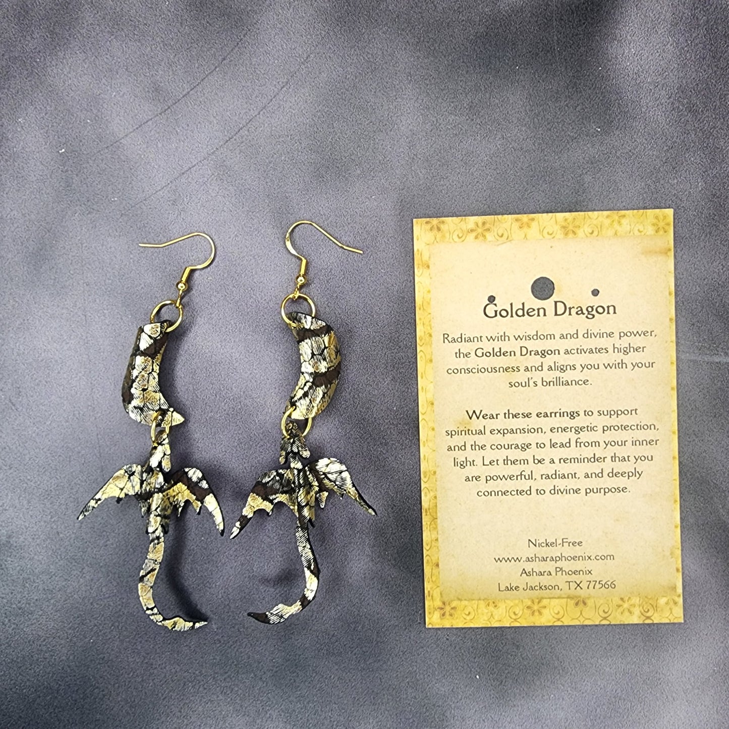 Midas’ Touch Dragon And Moon Earrings