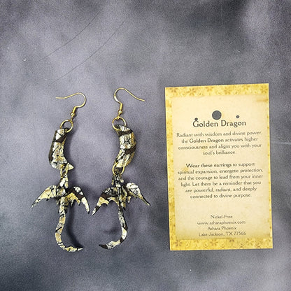 Midas’ Touch Dragon And Moon Earrings