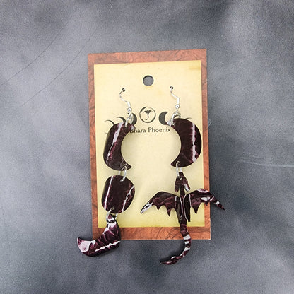 Blood Moon Dragon And Triple Moon Earrings