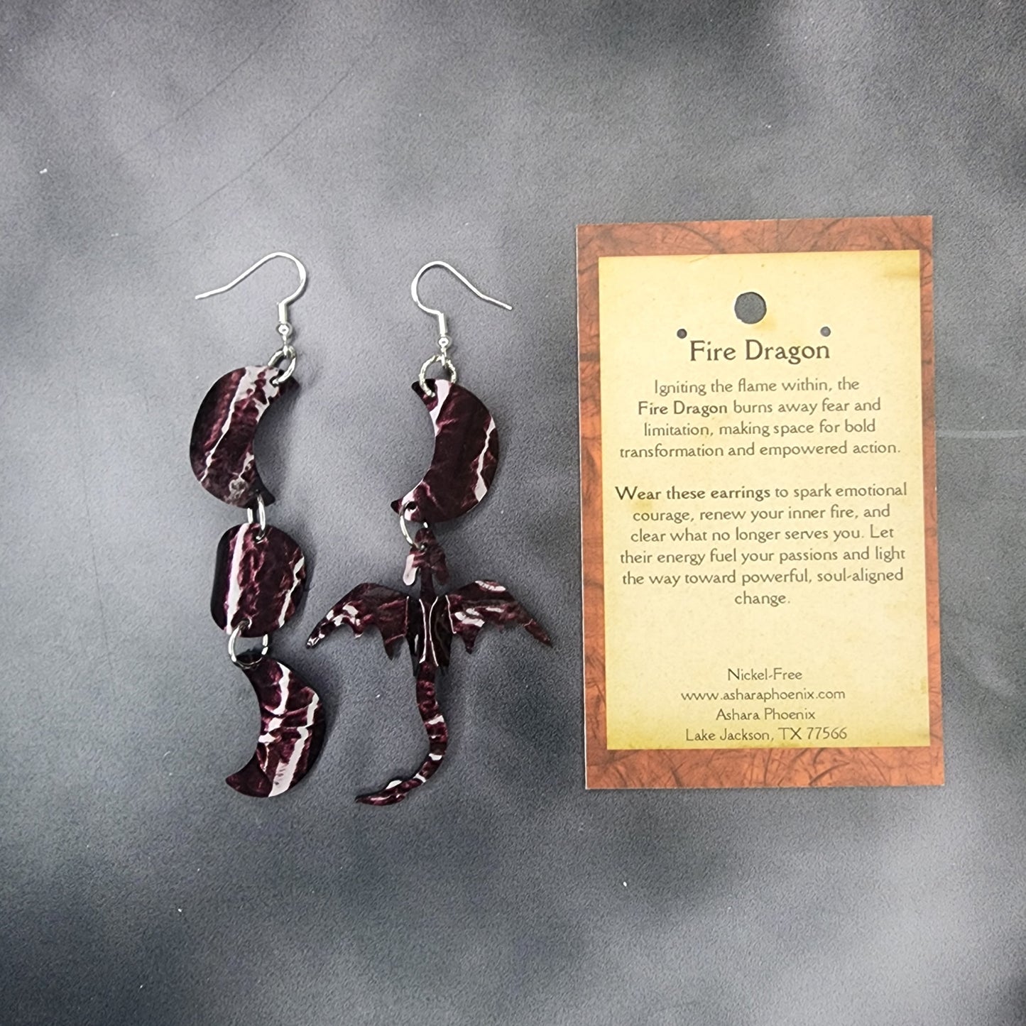 Blood Moon Dragon And Triple Moon Earrings