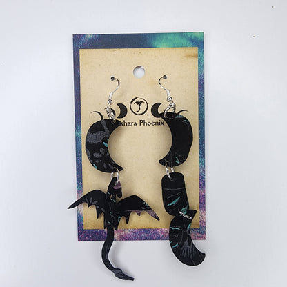 Cosmic Flower Triple Moon Earrings